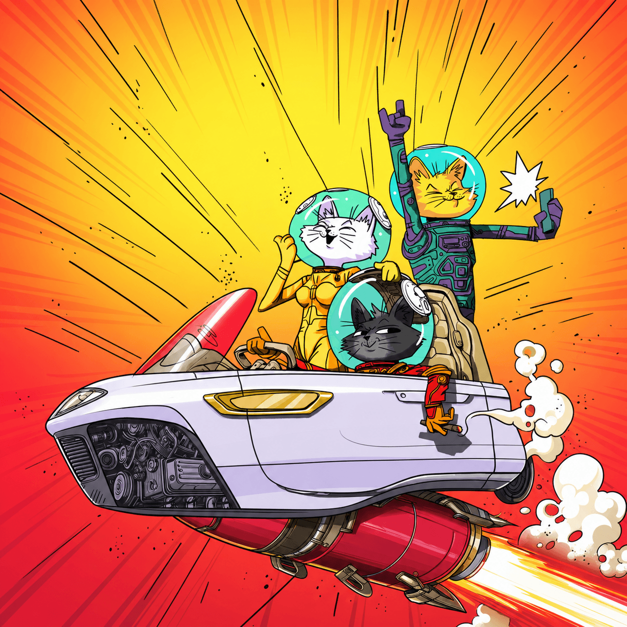 Mars Cats Voyage crew launching in the MC-V12